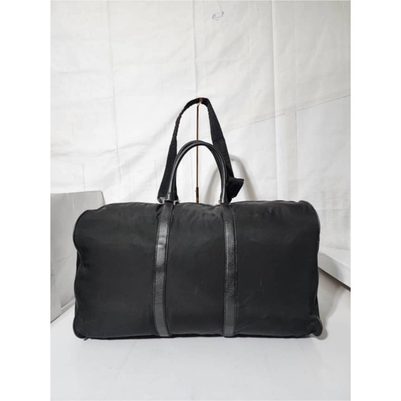 Authentic Prada Saffiano-Trimmed Tessuto Nylon Duffle Bag Black 60cm - Picture 3 of 15